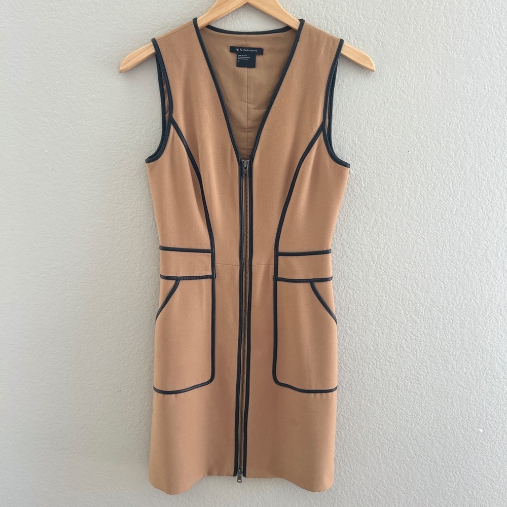 Armani Exchange sleeveless sheath full zip dress